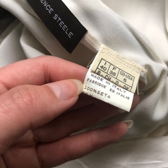 Lawrence Steele High Low Stripe Silk Dress - Picture 8 of 9